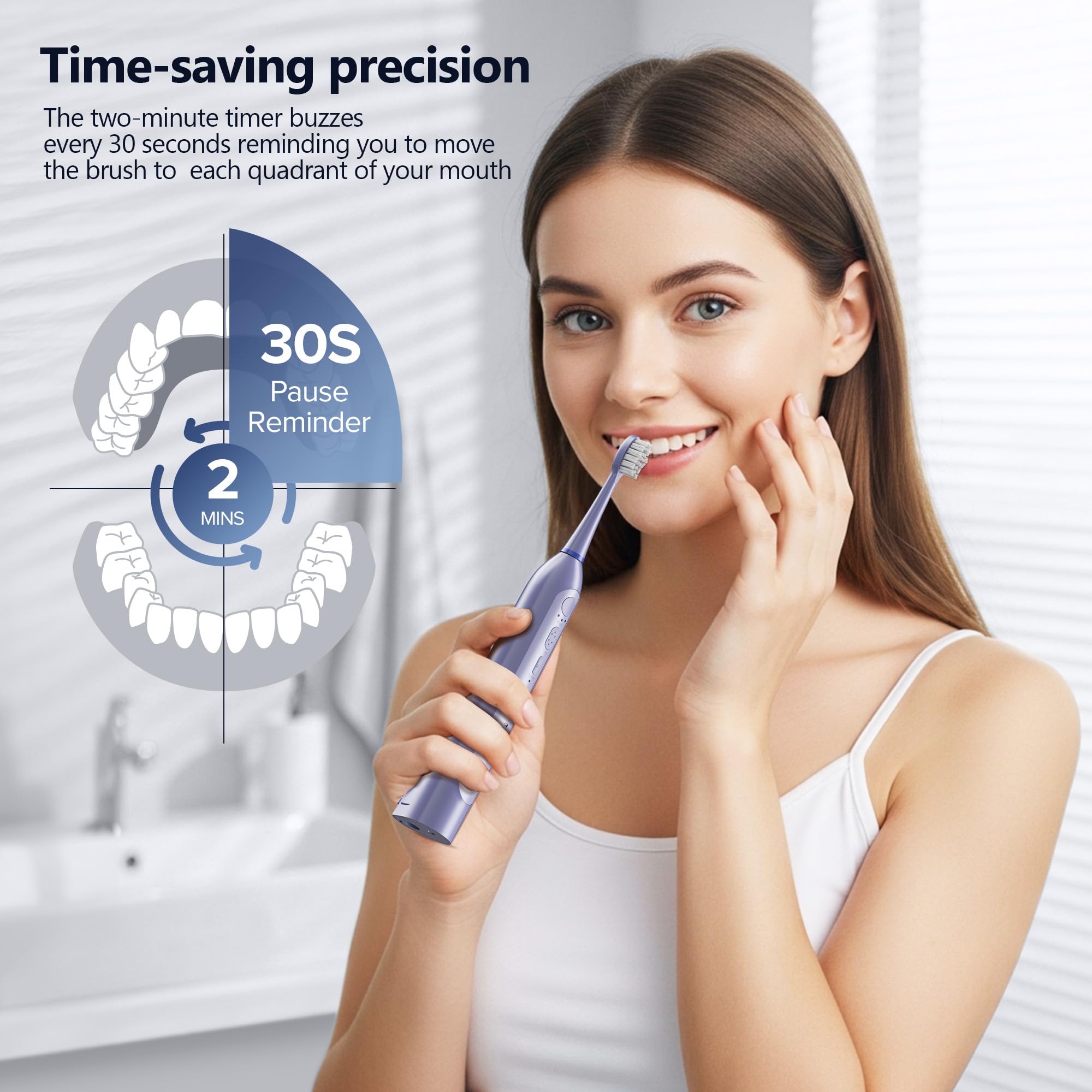 Cepillo de dientes eléctrico con hilo dental combinado para cepillado de dientes y hilo dental, cepillo de dientes eléctrico sónico para adultos, hilo dental inalámbrico para el hogar y viajes