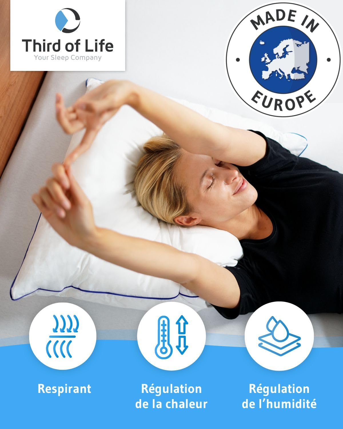 Oreiller 50x70 inSPIRO | Oreiller à Fibre Creuse pour Dormir sur Le Dos, Le côté ou Le Ventre | Coussin moelleux et léger | Soutien Optimal | Lavable en Machine | Coussin 50 x 70 | Sensation d'hôtel