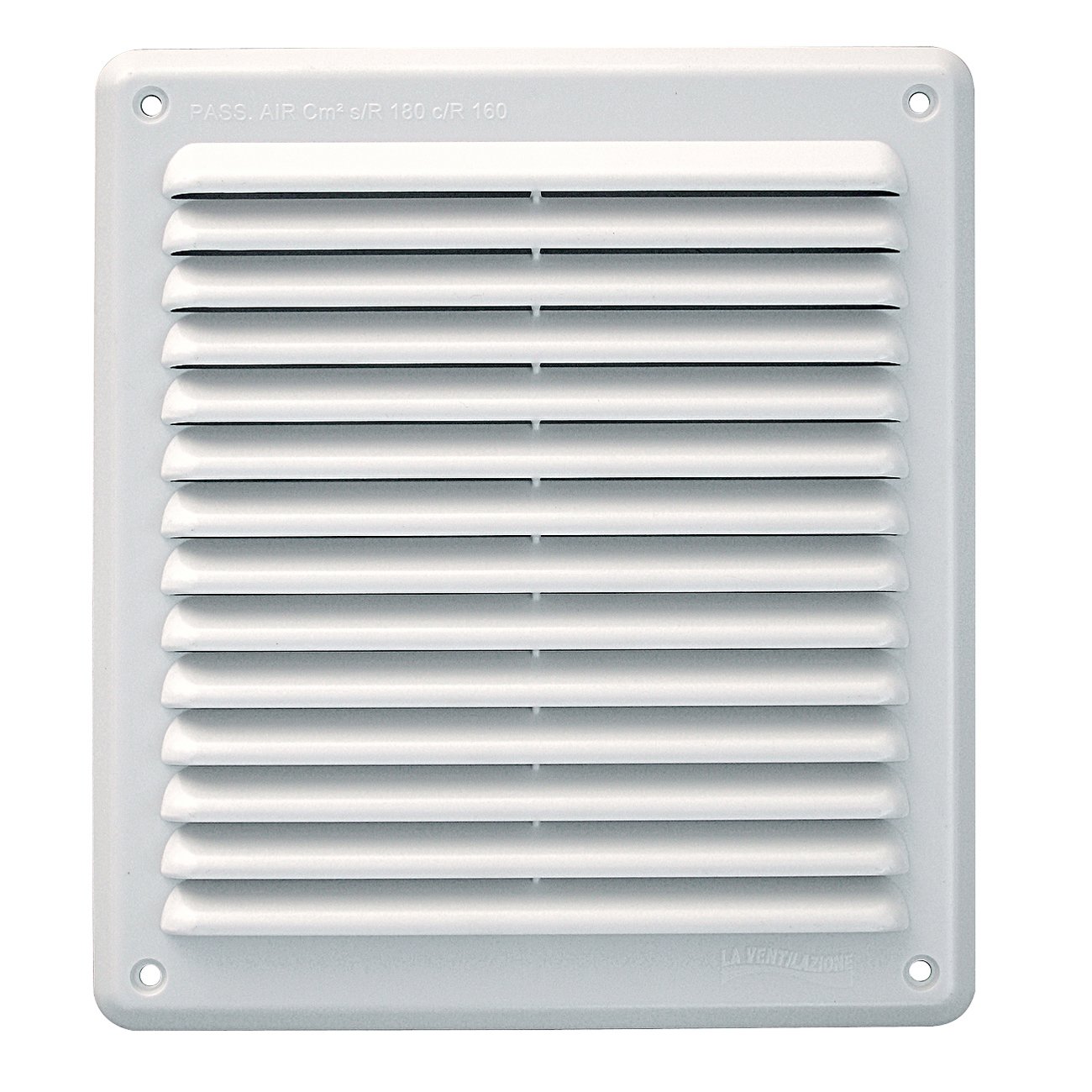 La Ventilazione First Plast Grille A Visser with fly screen 204 x 230 blanc-pass Air 180 CM2