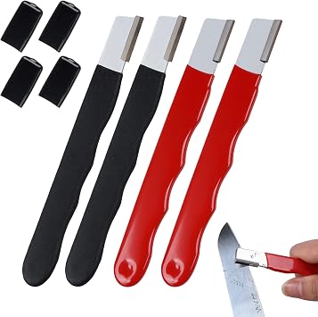 4 Pack Pocket Sized Garden Tool Blade Sharpener Sharpening Tool for Pruners, Shears, Knives, Axes Portable & Easy to Use for Gardening, Camping, Outdoors