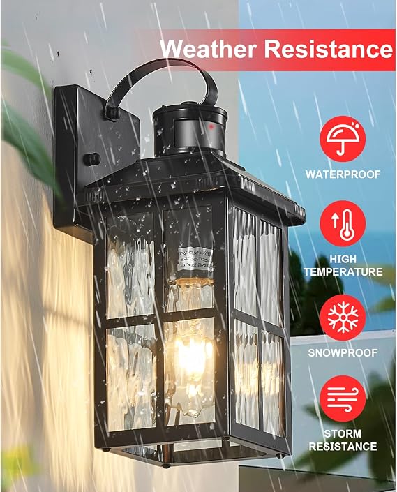 Motion Sensor Porch Light Dusk to Dawn Outdoor Wall Light