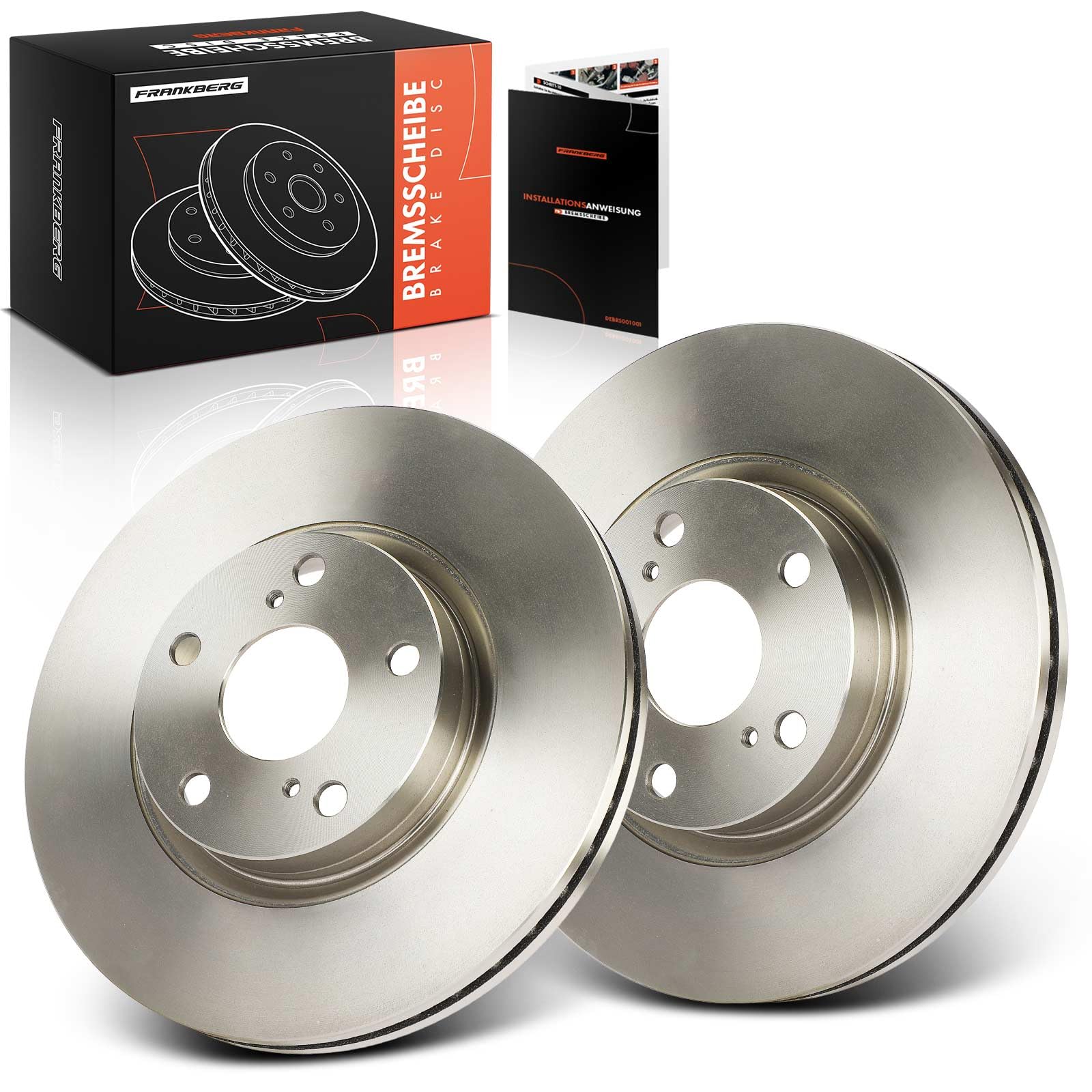 Frankberg 2 discos de freno delantero izquierdo y derecho, compatible con Aven.sis Station Wagon T25 2,2L 2005-2008 Cor.olla Verso R1 ZER ZZE12 Replace # 4351205080