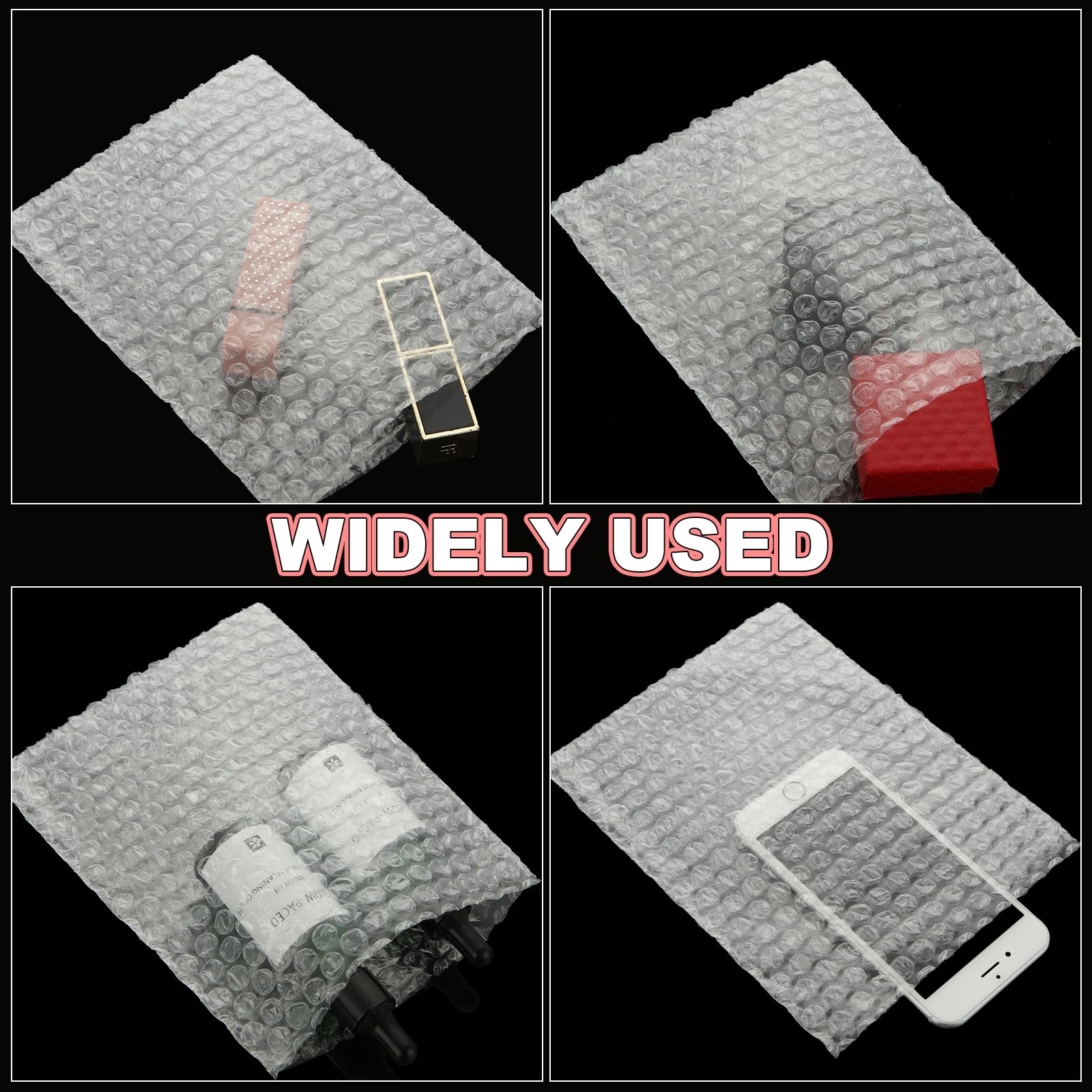 200 sacchetti trasparenti a bolle d'aria da 15,2 x 20,3 cm, sacchetti protettivi a bolle d'aria doppie, ispessimento, antiurto, piccoli sacchetti in schiuma per ammortizzazione, spedizione, trasloco,