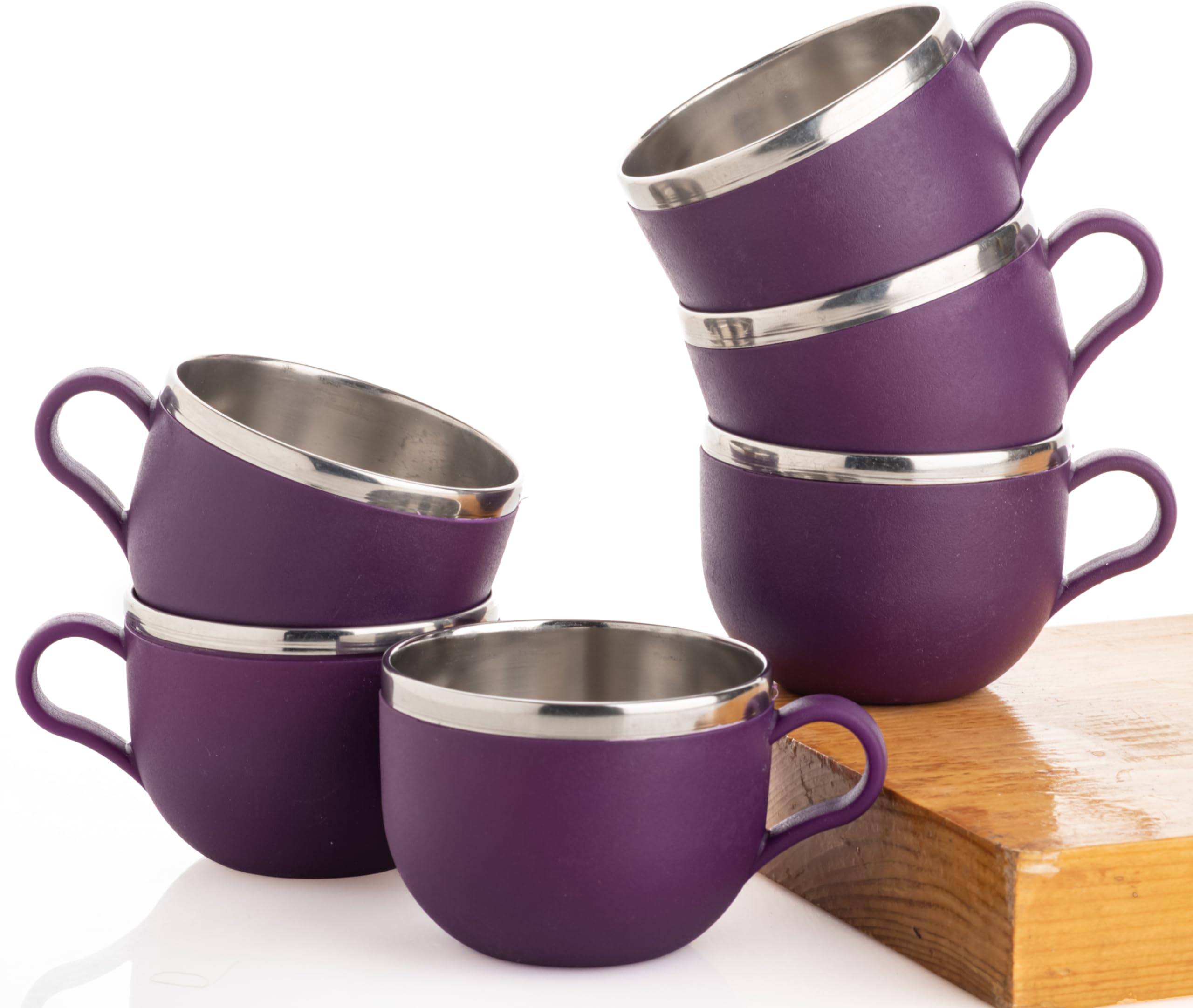 RUBICON Enterprise Stylish Durable Coffee/Tea/Milk Mug Plastic With Stainless Steel Inner Mug Cup With Handle, Portable & Easy Clean For Kids & Adult (Purple), 170 ML (B0CPTGTK4T) Amazon Price History, Amazon Price Tracker