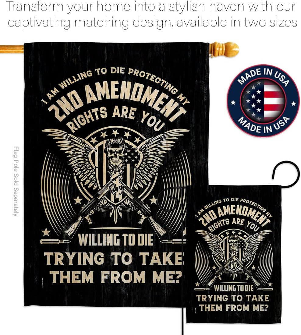 2nd Amendment My Right Garden Flag Americana US Historic July Memorial Veteran Independence United State American House Decoration Banner Small Yard Gift Double-Sided, Made in USA