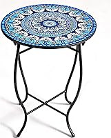 Aonagi 14" Round Metal Outdoor Side Table Plant Stand - Weatherproof Patio Accent for Indoor/Outdoor, Stable & Easy Assembly