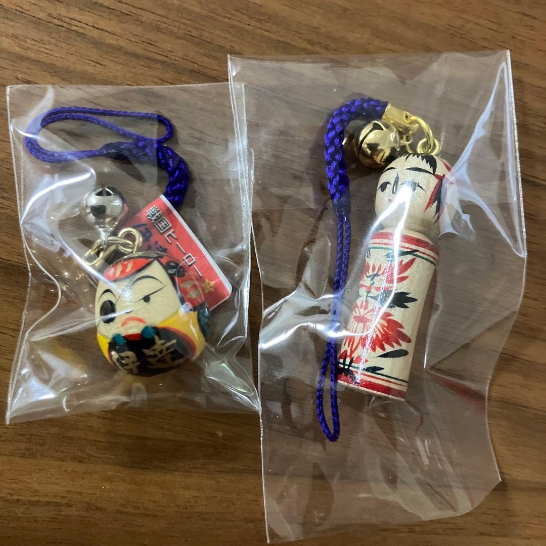 Sendai Naruko Kokeshi and Date Masamune Daruma Strap Japanese Craft Set