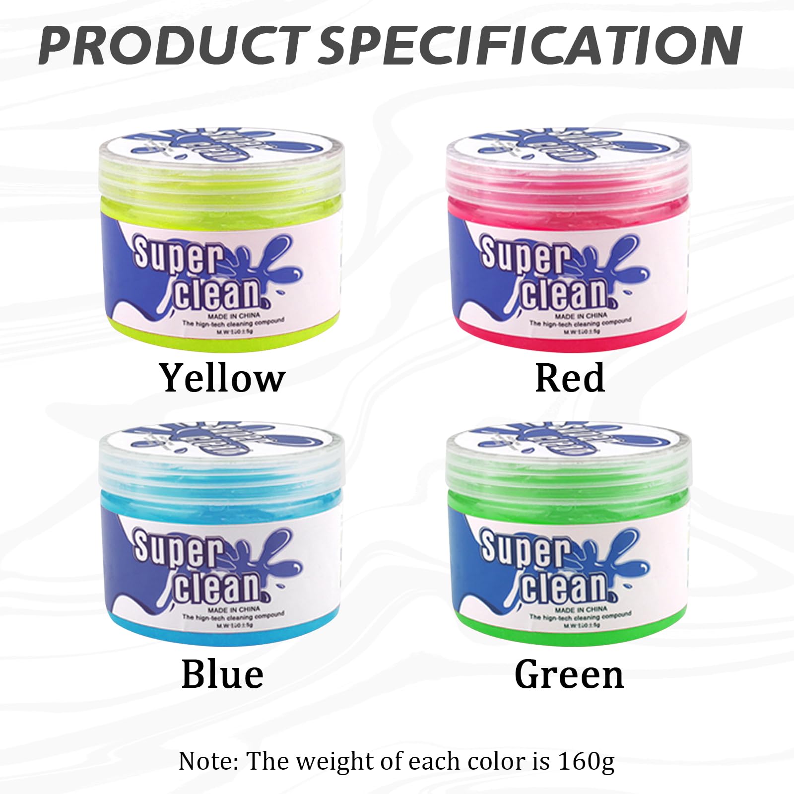 vvag Car Cleaning Gel?4 Packs Car Slime Cleaner Dust Cleaning Gel?Reusable Car Interior Cleaner?Car Cleaning Kit for Computer,Keyboard, Camera, Printers