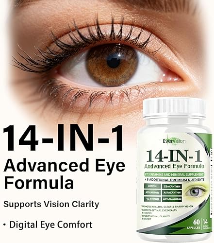 Miniatura 2 de Evervision Fórmula avanzada 14 en 1 para los ojos, suplemento vitamínico y mineral para la salud ocular, 60 cápsulas (1 unidad)