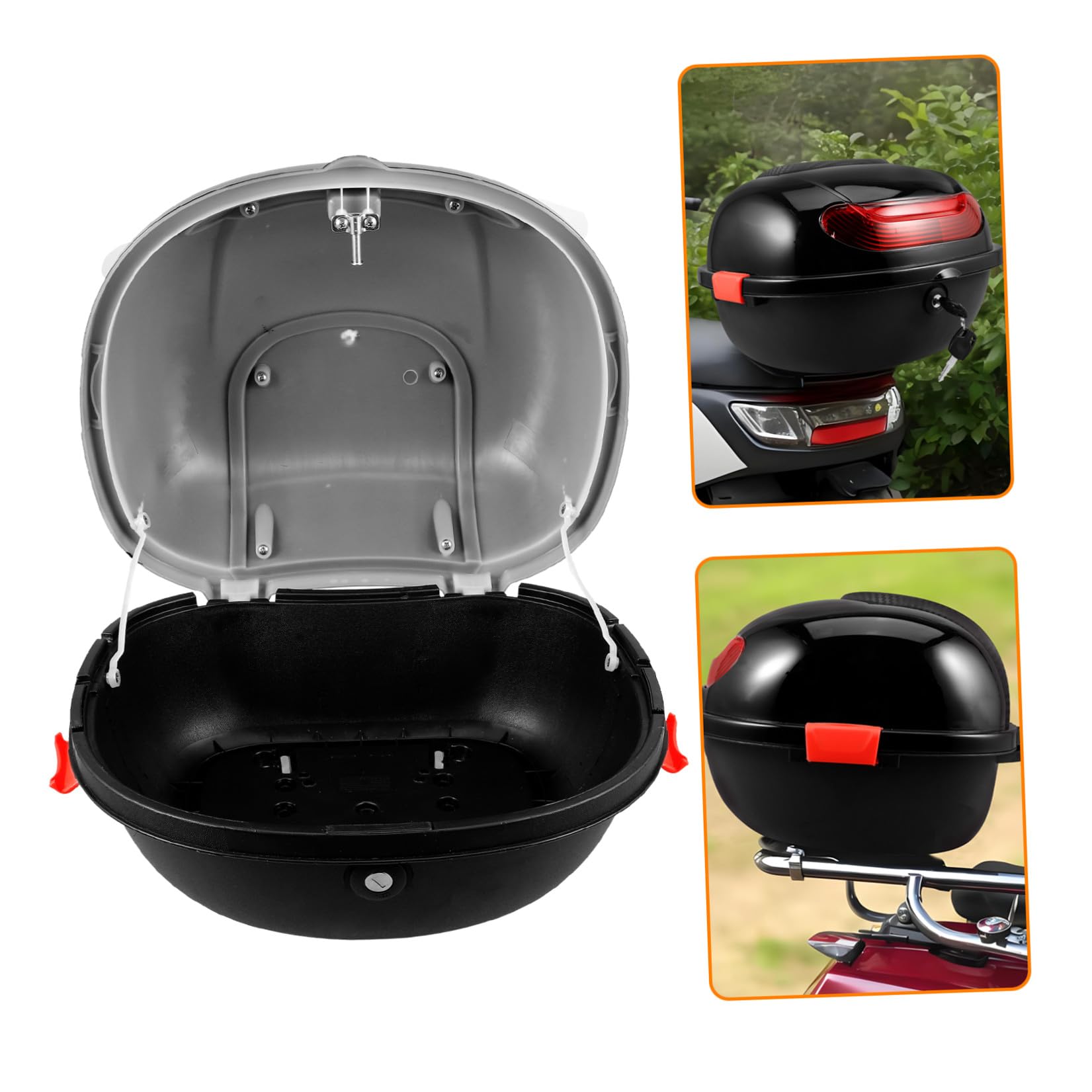 Bauletti per Scooter con Schienale, Bauletto Posteriore in Pp, Design Moderno, Spazioso, per Motociclisti