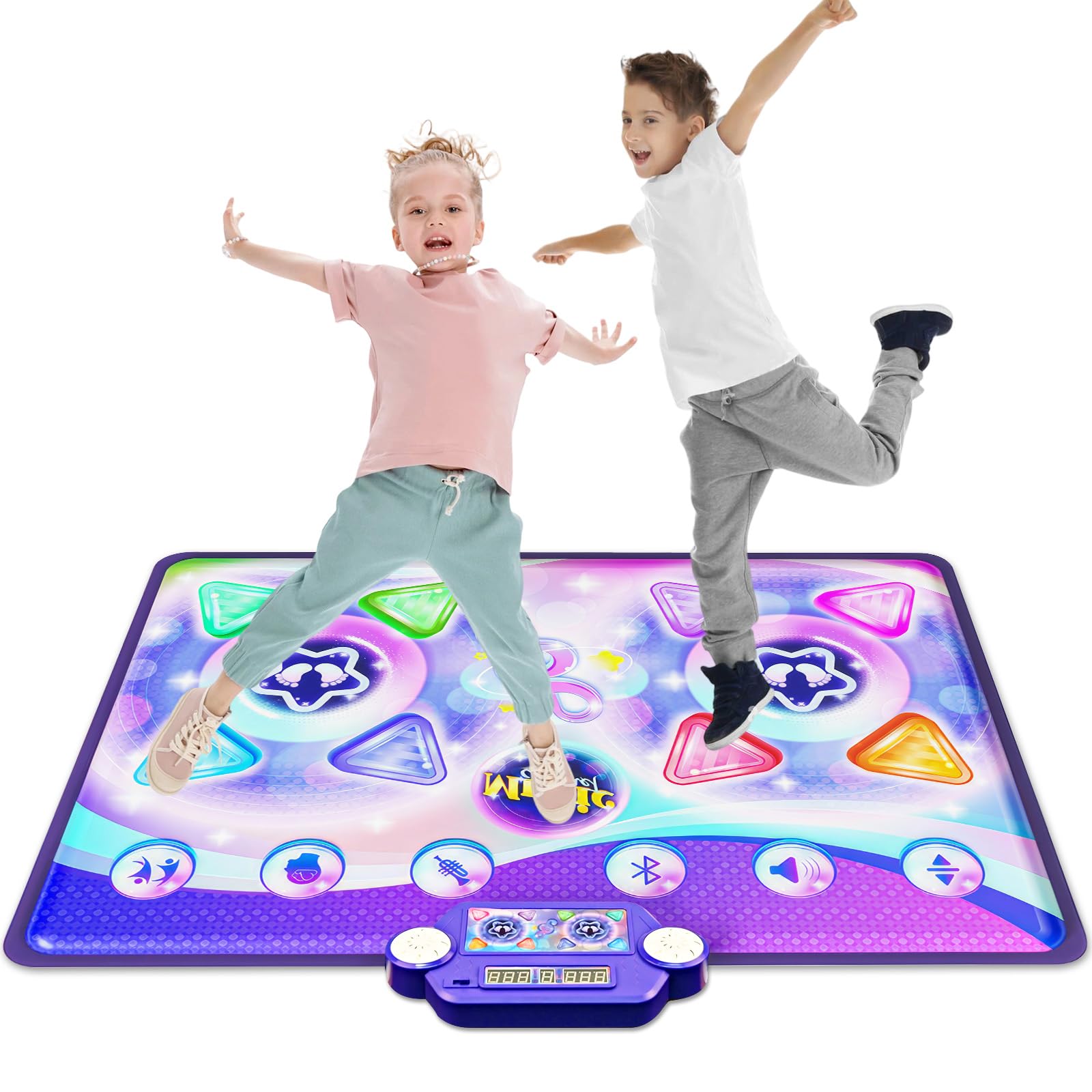 Tappetino da Ballo per Bambini, 4 modalità di Gioco e 9 Livelli di Difficoltà, Regali di Natale e Compleanno per Ragazzi Ragazze dai 3 ai 12 Anni, Tappeto Musicale, Bluetooth Wireless