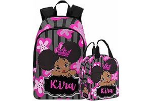 Personalized Princess Backpack and Lunch Box Set for Girls 4-6