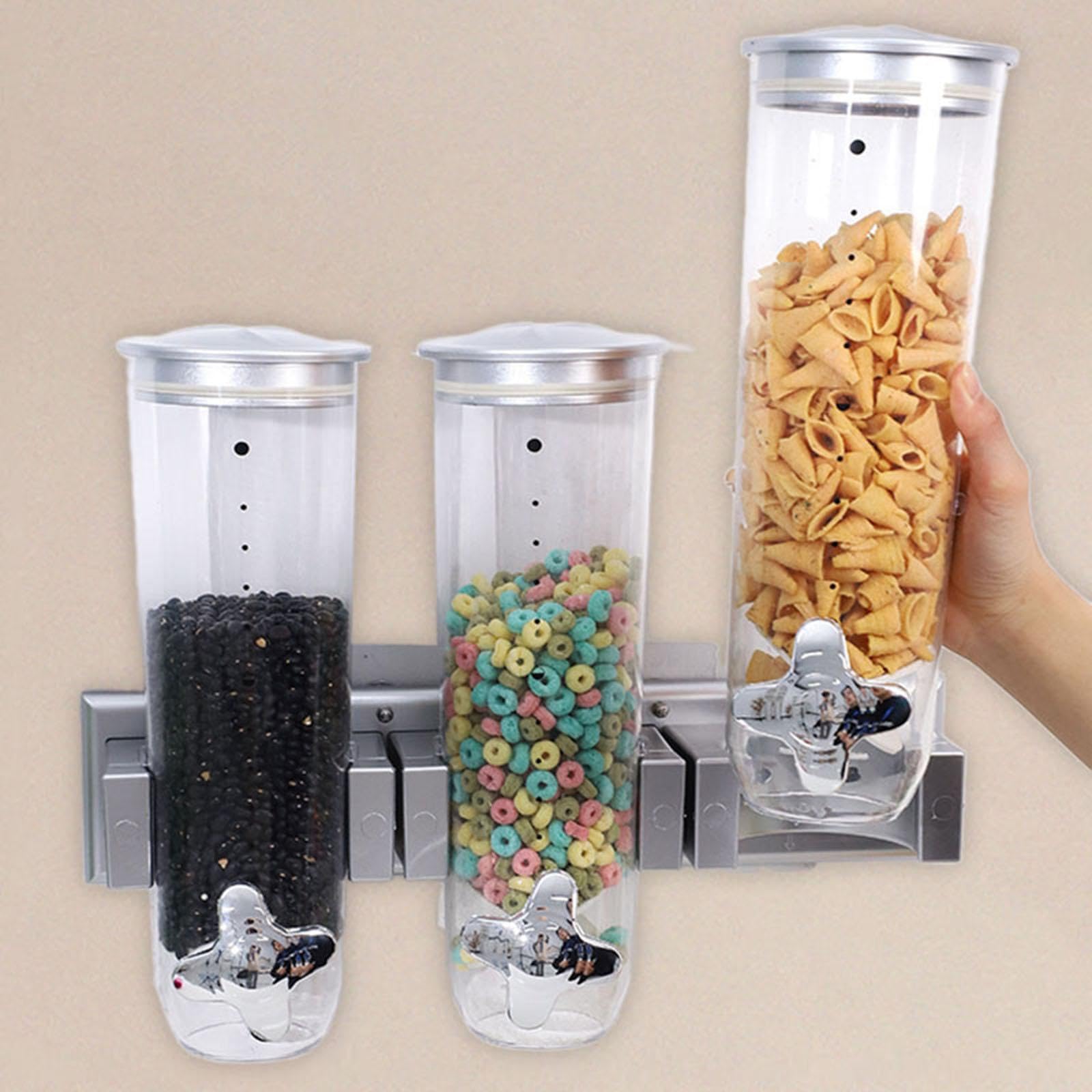 IOIUSKKU Distributore di cereali e snack per bancone, per organizzare le forniture da cucina, facile da pulire e mantenere, distributore di cibo Per secco in acrilico per