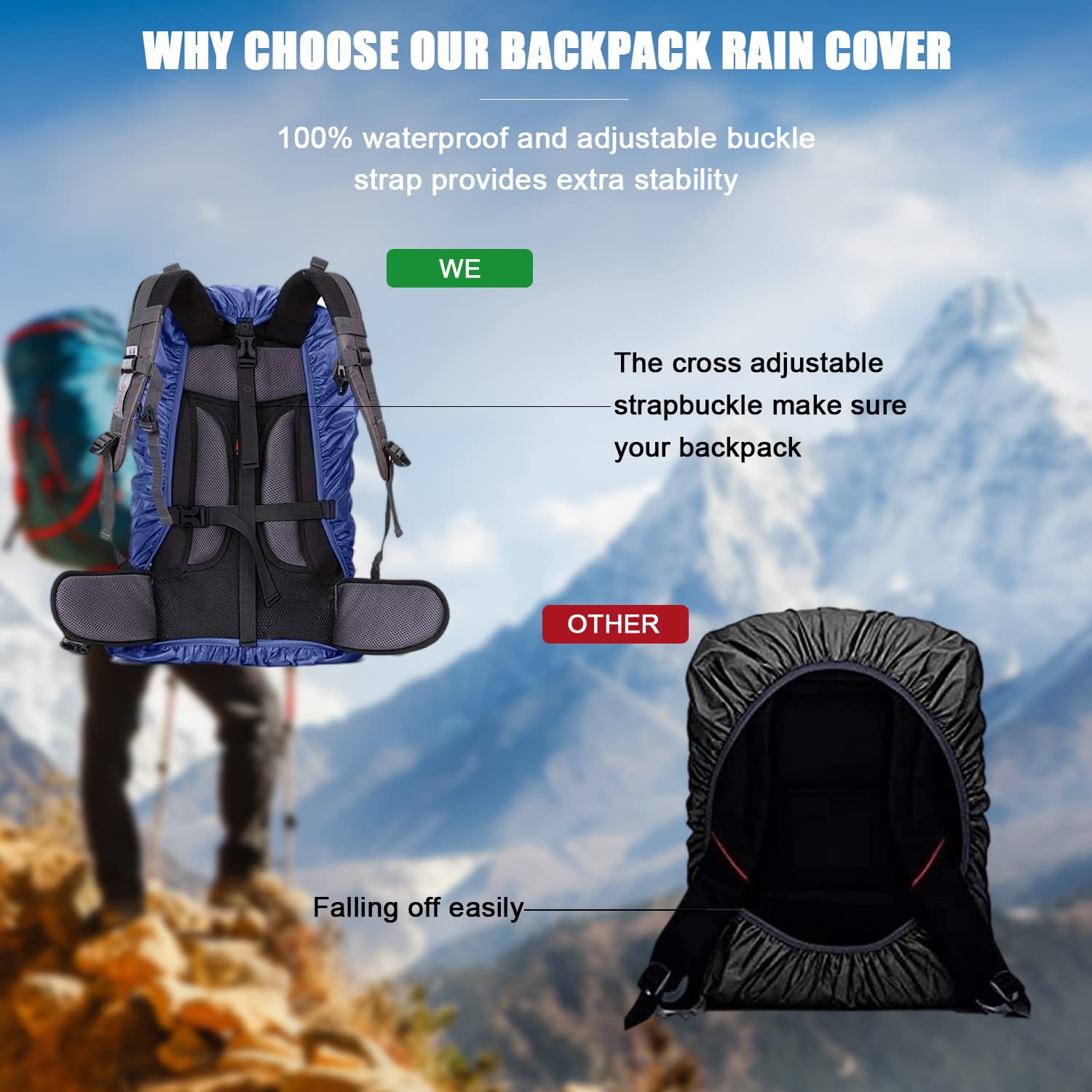 Zaino parapioggia (20-100L) (Blu/Blue, XS)