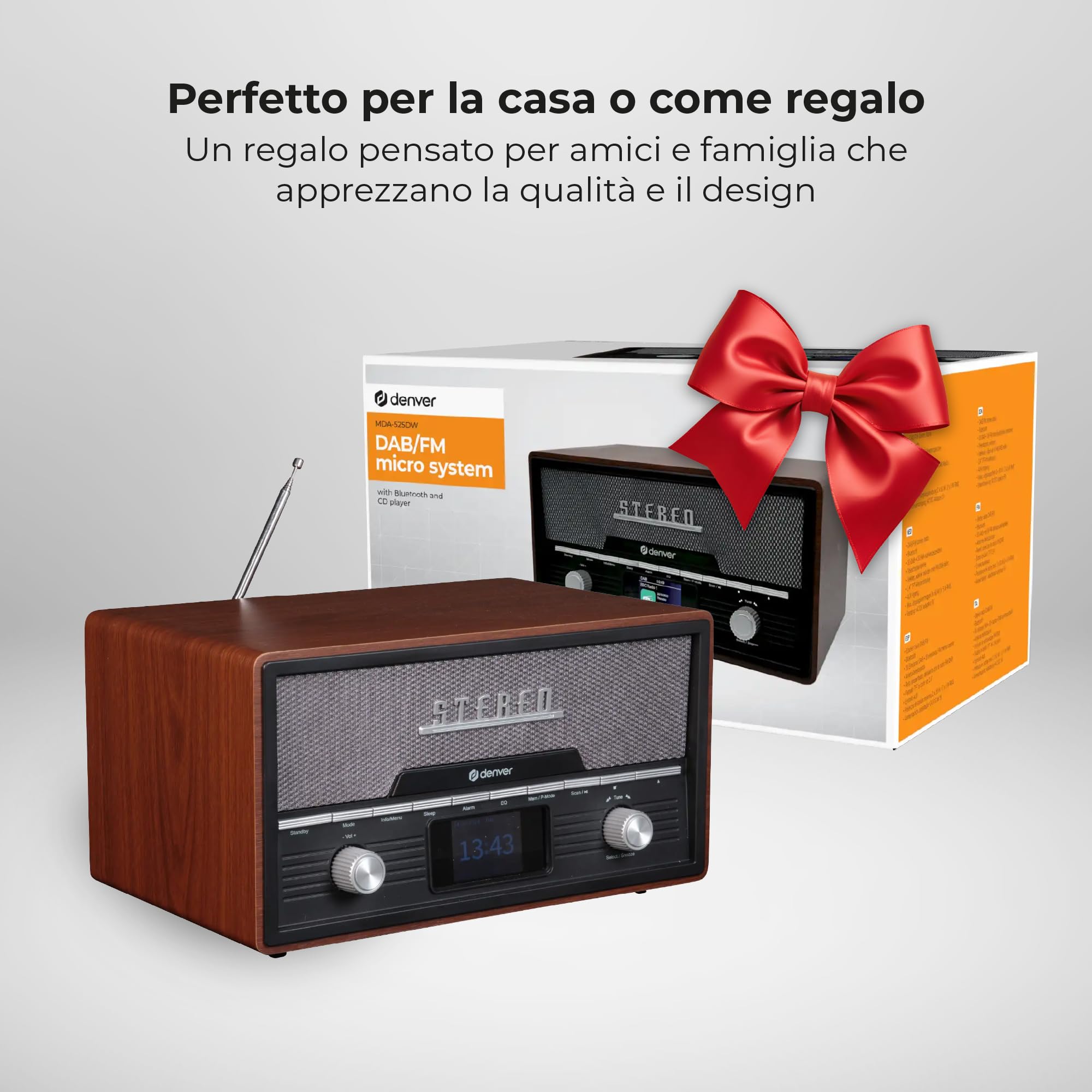 Denver Retro Dab+/FM Radio con CD/BT/USB MDA-525DW
