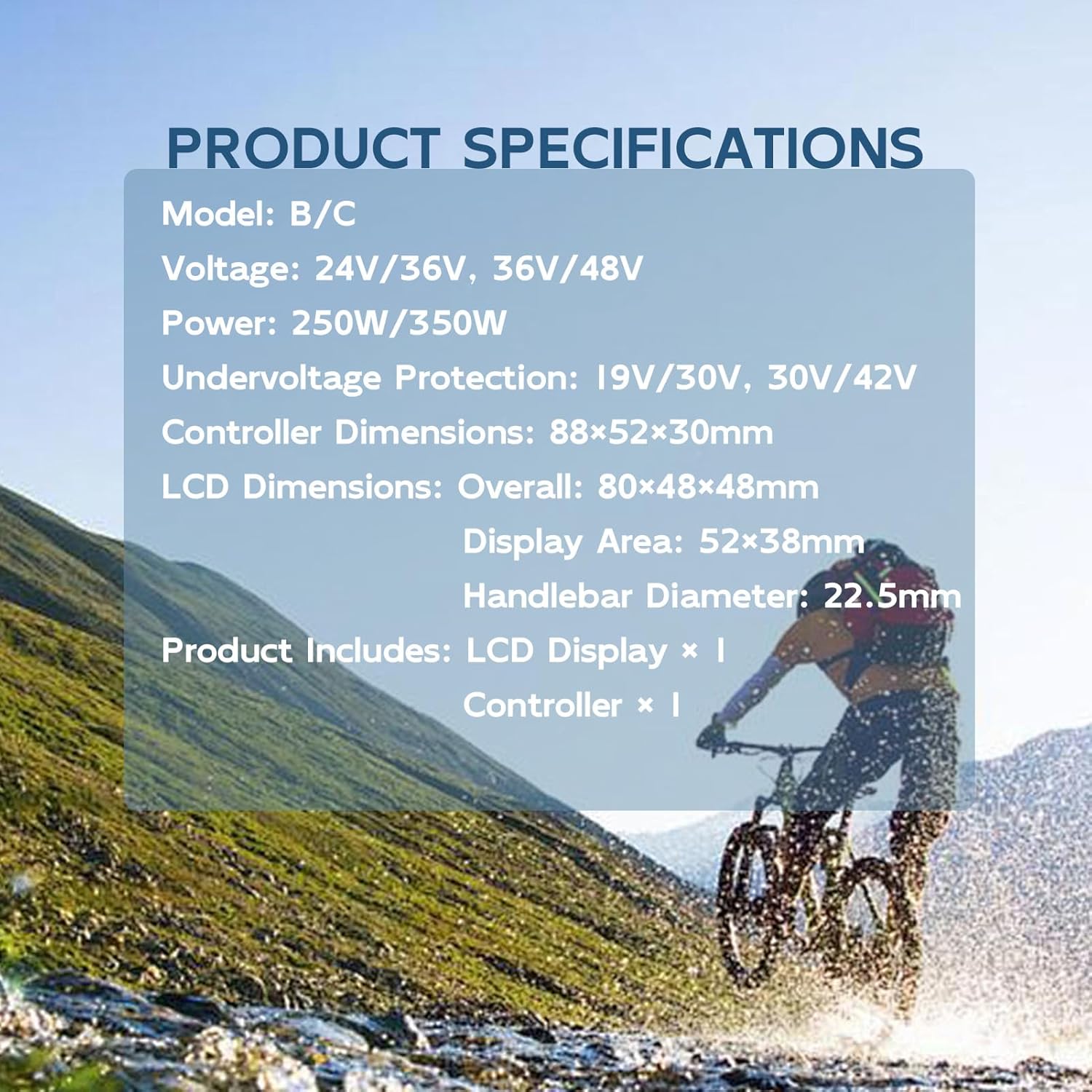 Motorcycle Speed Controller with LCD Display, 24V/36V 250W/350W, Brushless Controller Kit for Electric Mountain Scooter