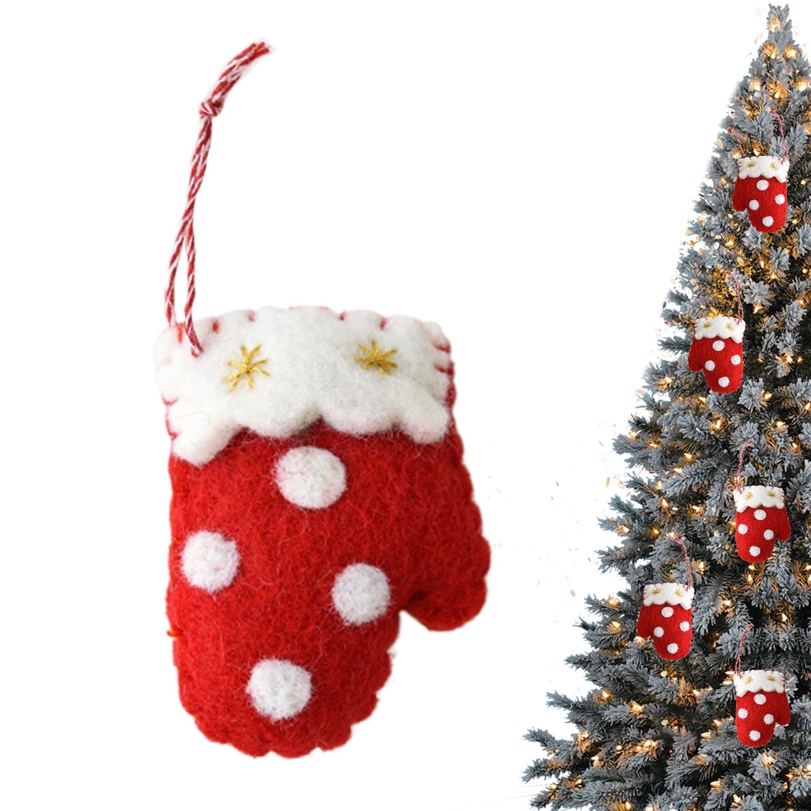 Decoración de fieltro para árbol de Navidad, bonito colgante de calcetín suave para árbol, pared, alféizar de la ventana, puerta, sala de estar, dormitorio, balcón, decoración ideal para el hogar