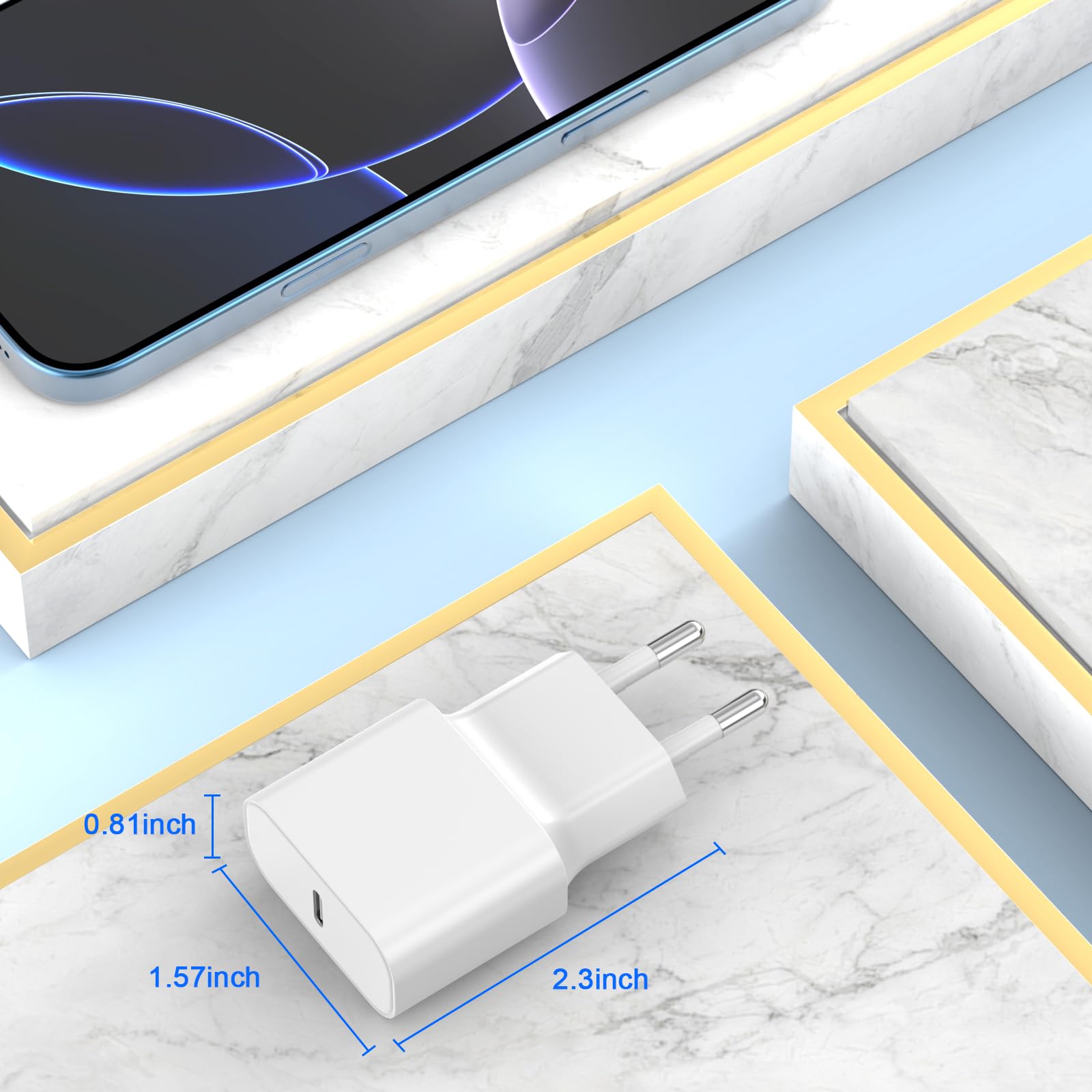 Chargeur Rapide iPhone 11 12 13 14,4Pack [Certifié Apple MFi ] Chargeur de Adaptateur avec 2M USB-C de données Lightning Cordon de Charge Compatible avec iPhone 14 13 12 11 Pro Max XS XR X
