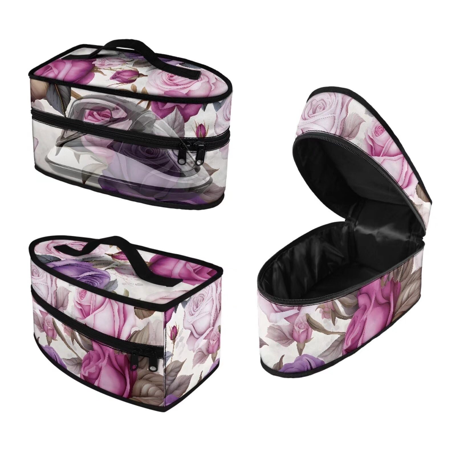 LVEWYB Purple Vintage Floral Iron Carrying Storage Bag Iron Portable Bag for Travel Universal for Most Iron Iron Protective Cover with Zipper Closure,