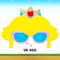 Vista 24 de Sun-Staches Gafas de sol oficiales de Super Mario Mario Luigi Peach Bowser Yoshi Wario o Waluigi accesorio de disfraz Se adapta a la mayoría