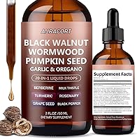 AURACORT 21-in-1 Wormwood Black Walnut Clove Parasite Cleanse Drops - Gentle Gut Detox with Pumpkin Seed, Garlic, Berberine | Alcohol-Free, Non-GMO, 2oz