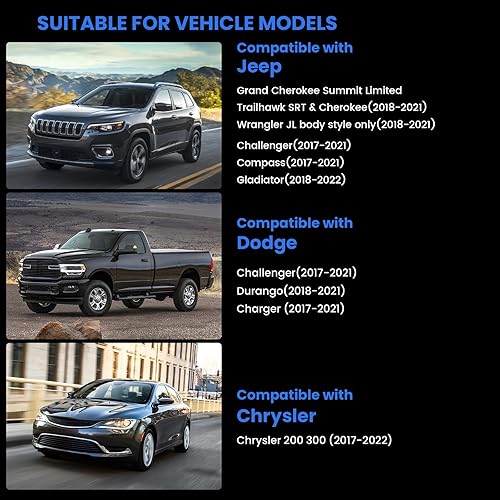 Miniatura 2 de WonVon Digitalizador de pantalla Uconnect de 8.4 pulgadas compatible con Ram 1500 2500 3500 Chrysler Dodge Durango Challenger Grand Cherokee