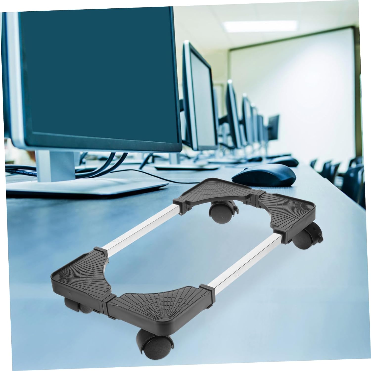 SECFOU Rolling Computer Tower Stand Desk Riser Casters Under-Desk Laptop Holder