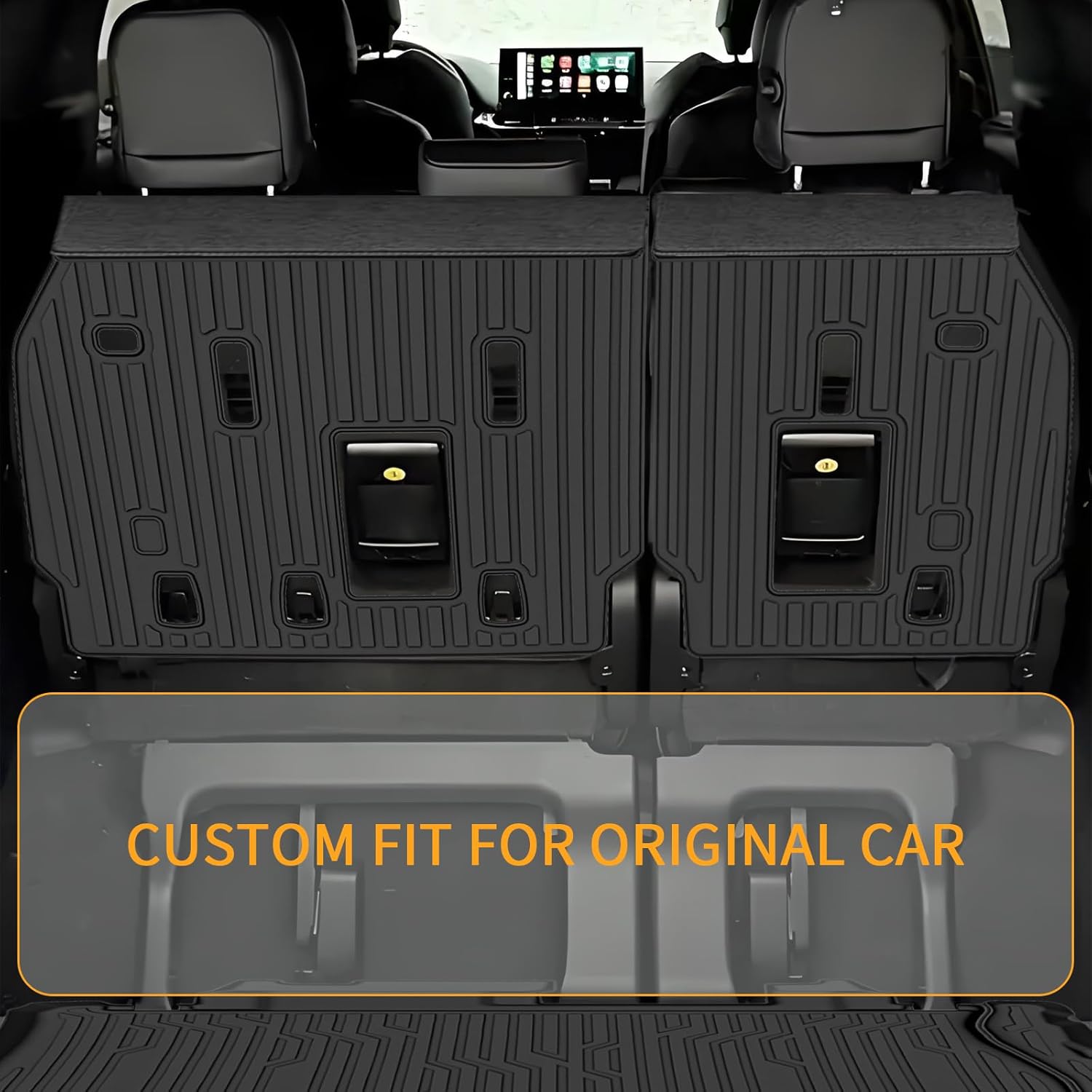 Cargo Mat Compatible with 2021-2025 2026 Toyota Sienna 7&8 Seater Trunk Mat & 3rd Row Seat Back Protector All-Weather TPE Cargo Liner Replacement for 2021-2026 Toyota Sienna Accessories - Image 2
