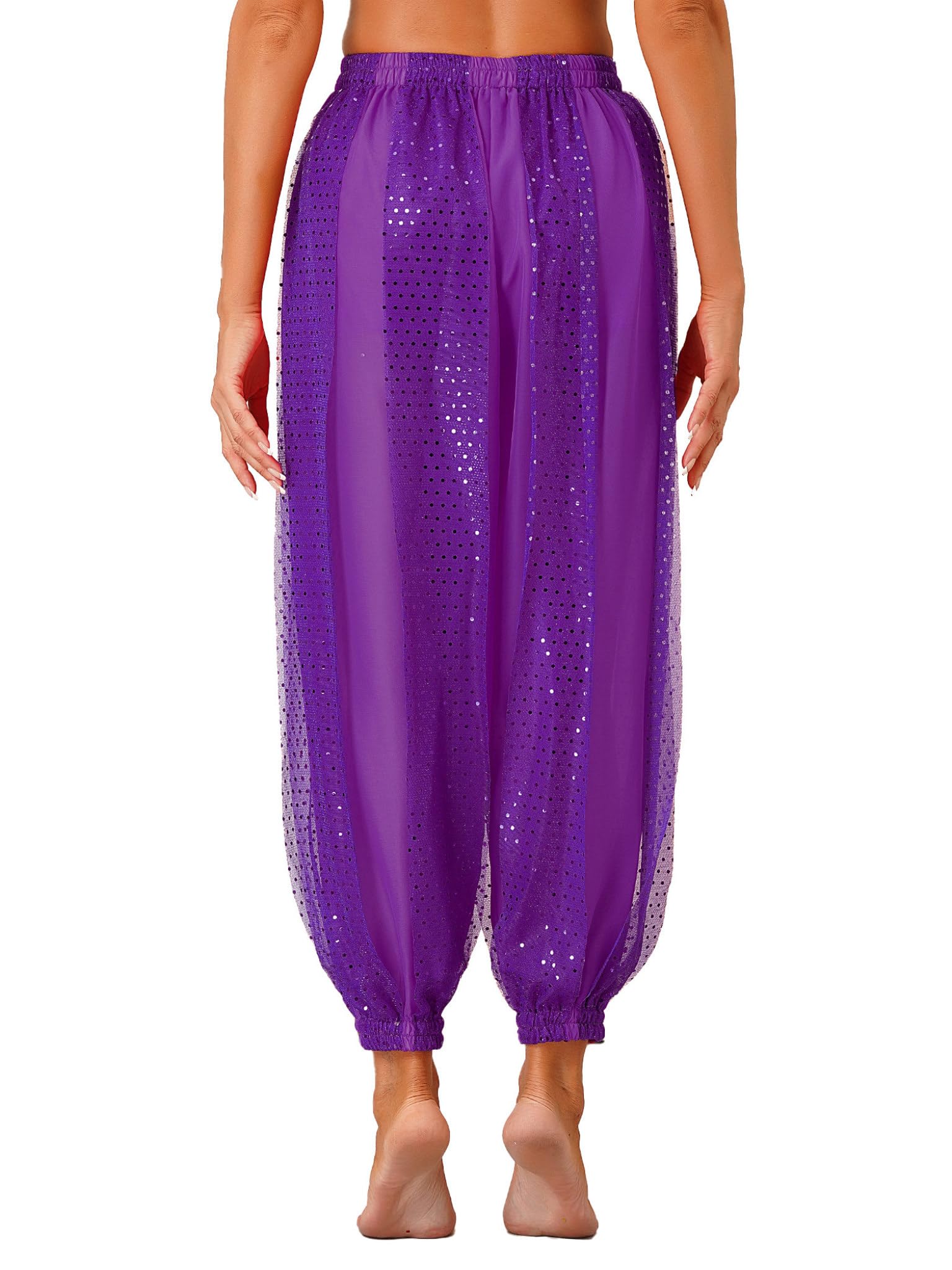 Runhomal Indyjskie spodnie do tańca brzucha damskie spodnie do tańca orientalnego do jogi pilates jazz harem