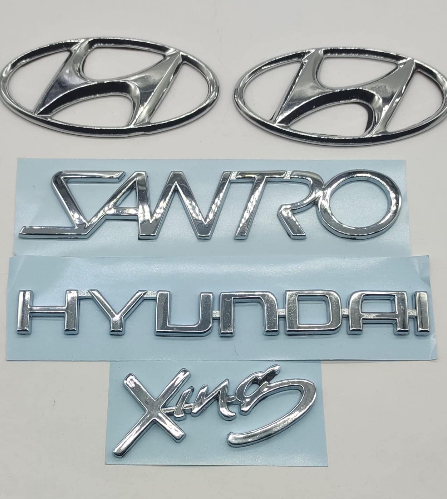 CAR Emblem Monogram/logo/Badge/Decals/3D/sticker Xing ABS Plastic Colour (Silver,Chorme) Pack of 5