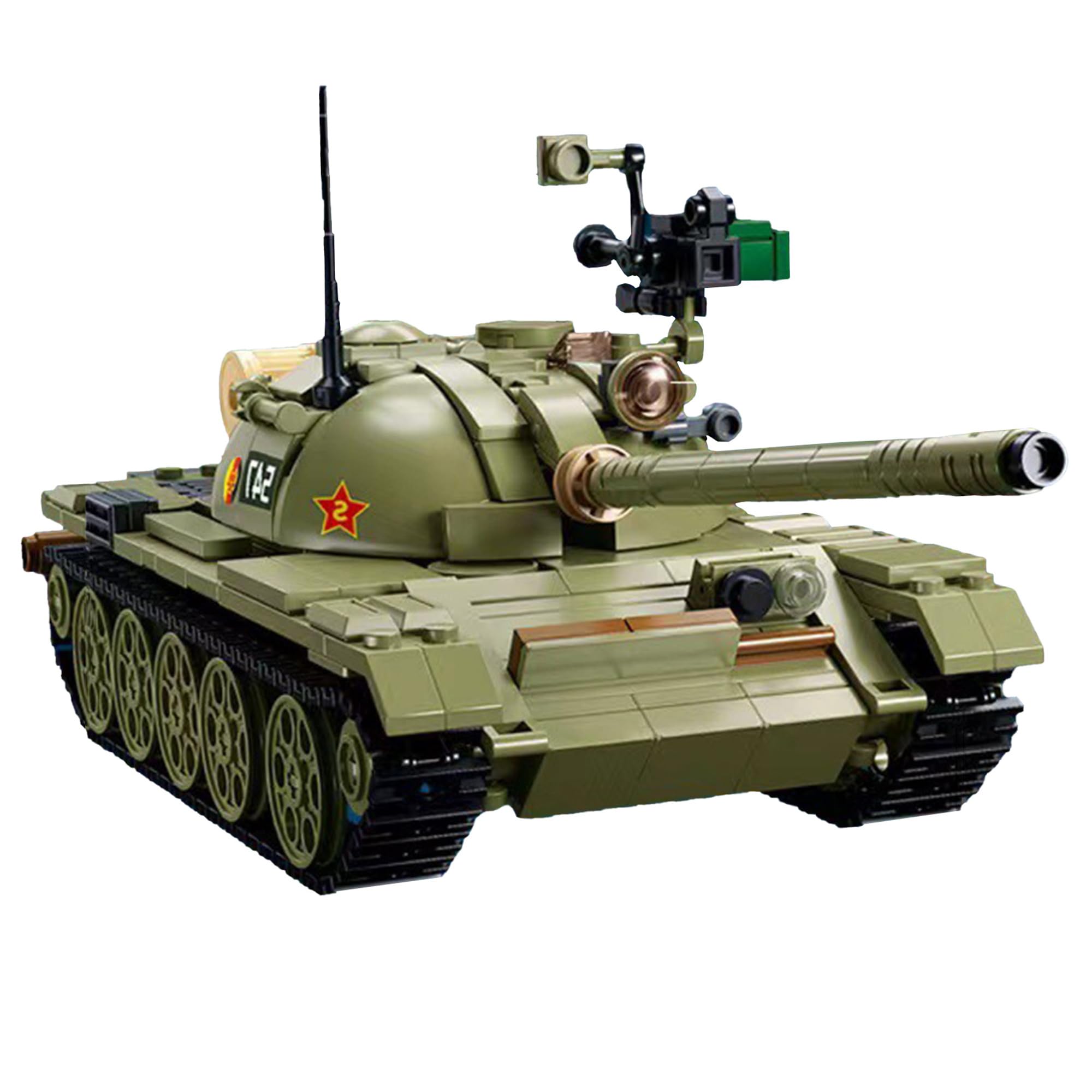 Tarcury 3in1 T-54/T-55 Medium Tank Building Set - Army Set with 2 Toy Soldiers, 1:35 Scale, 604 PCS - Fun Military Model Kit for Kids and Adults