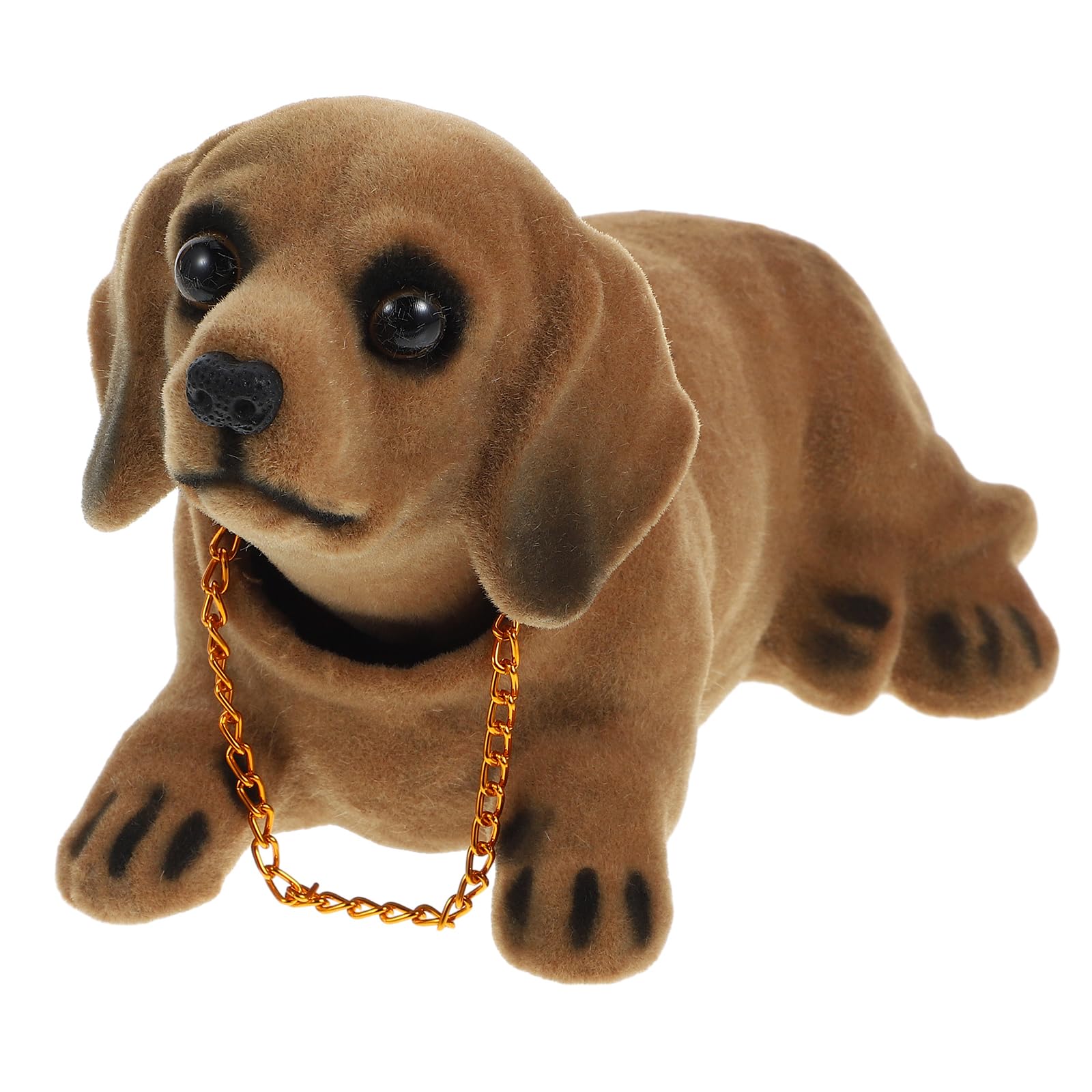 Nuobesty Brown Dachshund Car Ornament Shaking Head Bobble Dashboard Decoration For Vehicle Interior Home Office Display