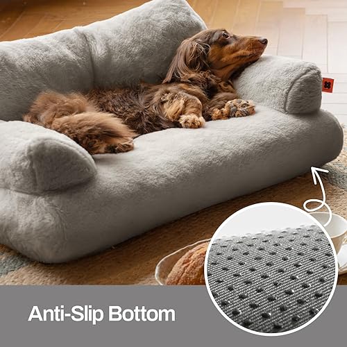 Miniatura 3 de MEWOOFUN Sofá cama de interior para gatos, cama, lavable, para gato o perro pequeño o mediano de hasta 25 lb, cama esponjosa para mascotas, base