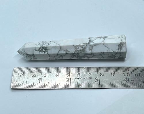 Miniatura 3 de GEMSCITE HOWLITE - Torre de obelisco (3.50-4 pulgadas) Piedras preciosas gigantes, faceta gigante, cristal de roca de aura, pulido natural, varita