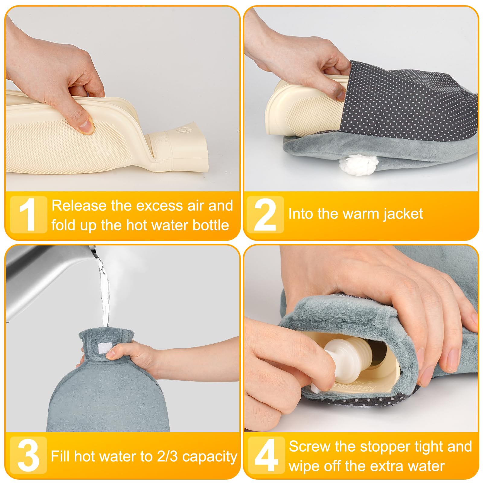 Calentador de Pies Eléctrico 2L con Funda de Felpa Suave para Hombres y Mujeres