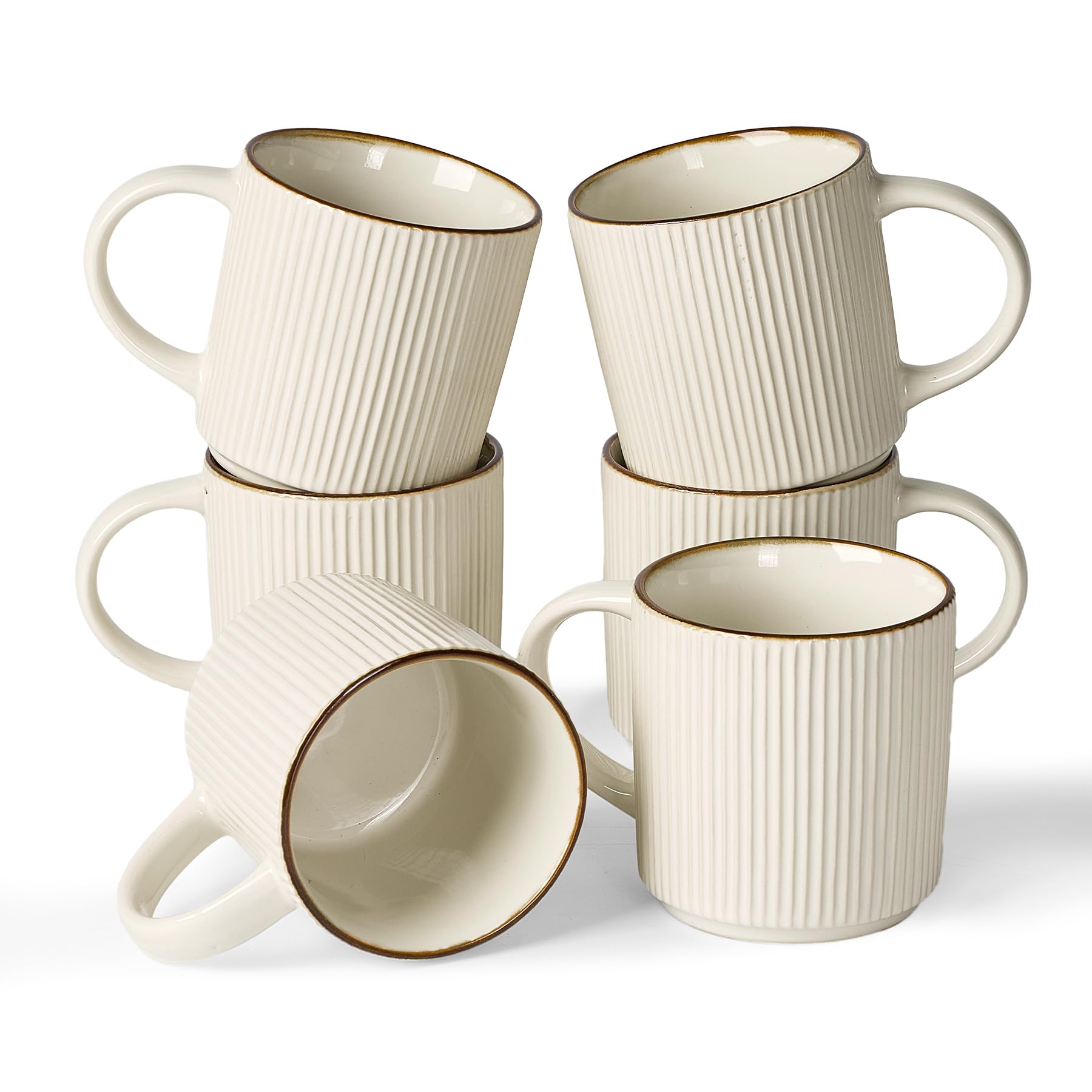 famiware Star Ceramic Coffee Mugs Set of 6