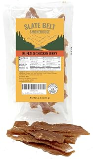 Slate Belt Smokehouse Buffalo Chicken Jerky, Chicken Jerky for Humans 2.5 Ounce
