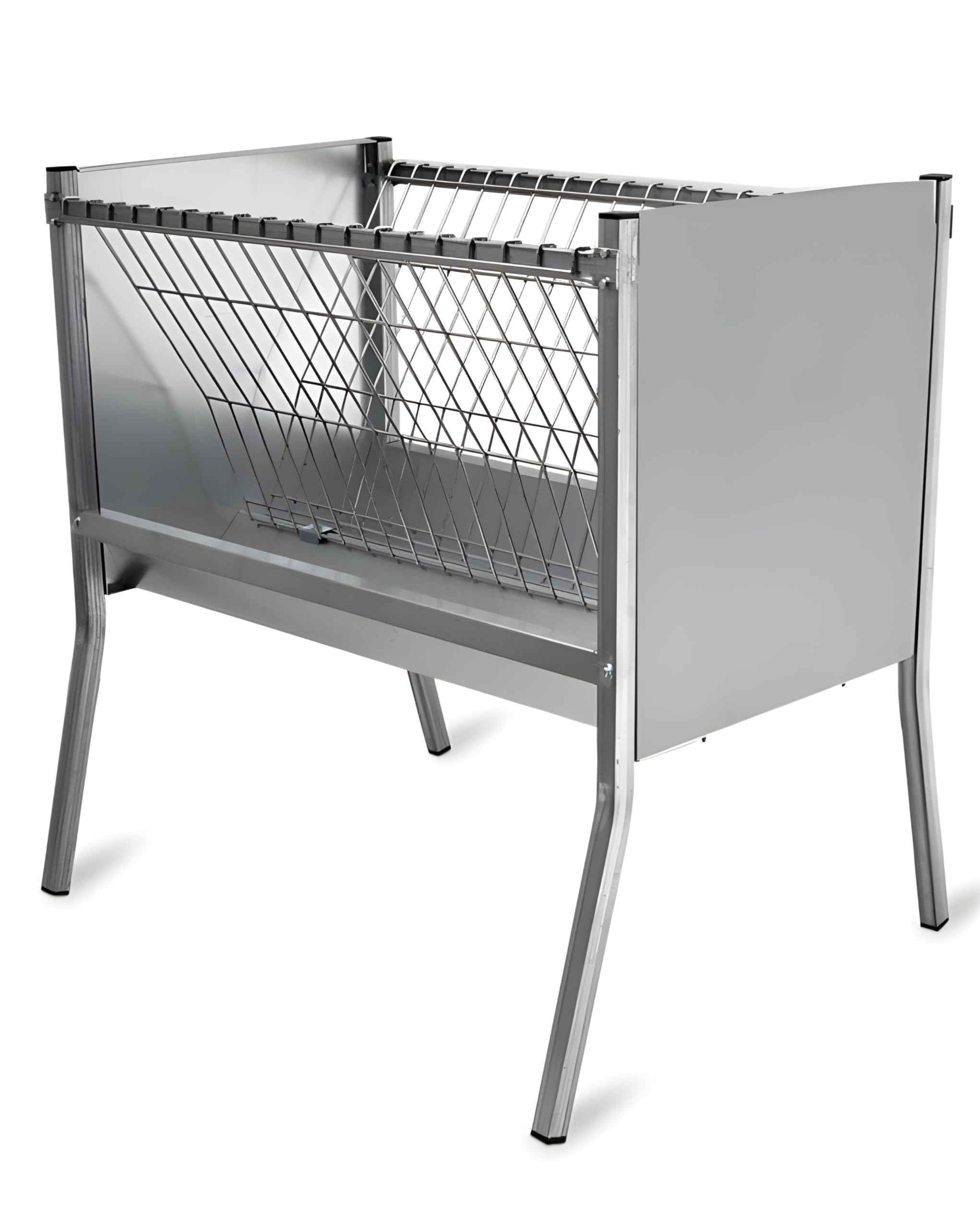 Forrajera con Patas para Ovejas, Corderos y Cabras –Alimento Alejado del Suelo - Rejilla para Rellenar Cómodamente y Evitar Despilfarro– para Interior y Exterior – De Chapa Galvanizada