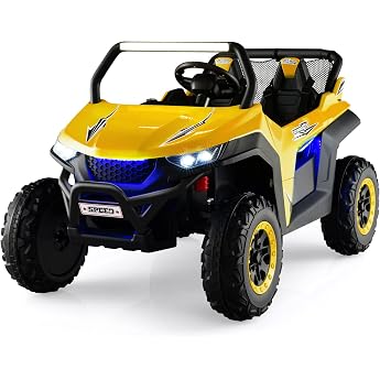 DREAMADE 12 V 2 Seater Electric Car for Children, Electric Vehicles with 2.4 GHz Remote Control & Music & Headlight & USB, El