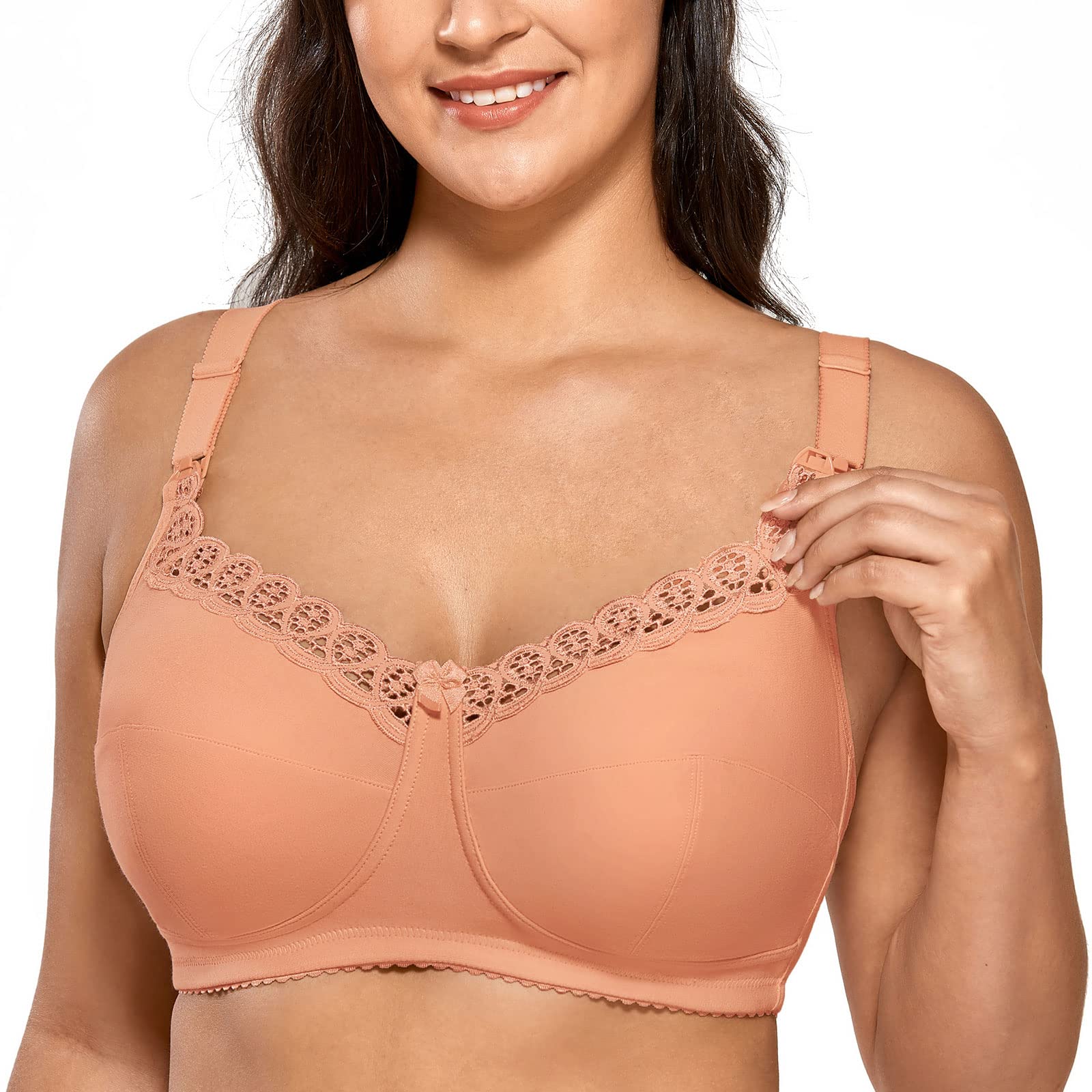 Gratlin Women's Nursing Bras Cotton Plus Size Maternity Wireless Comfort Breastfeeding Bra — view 12