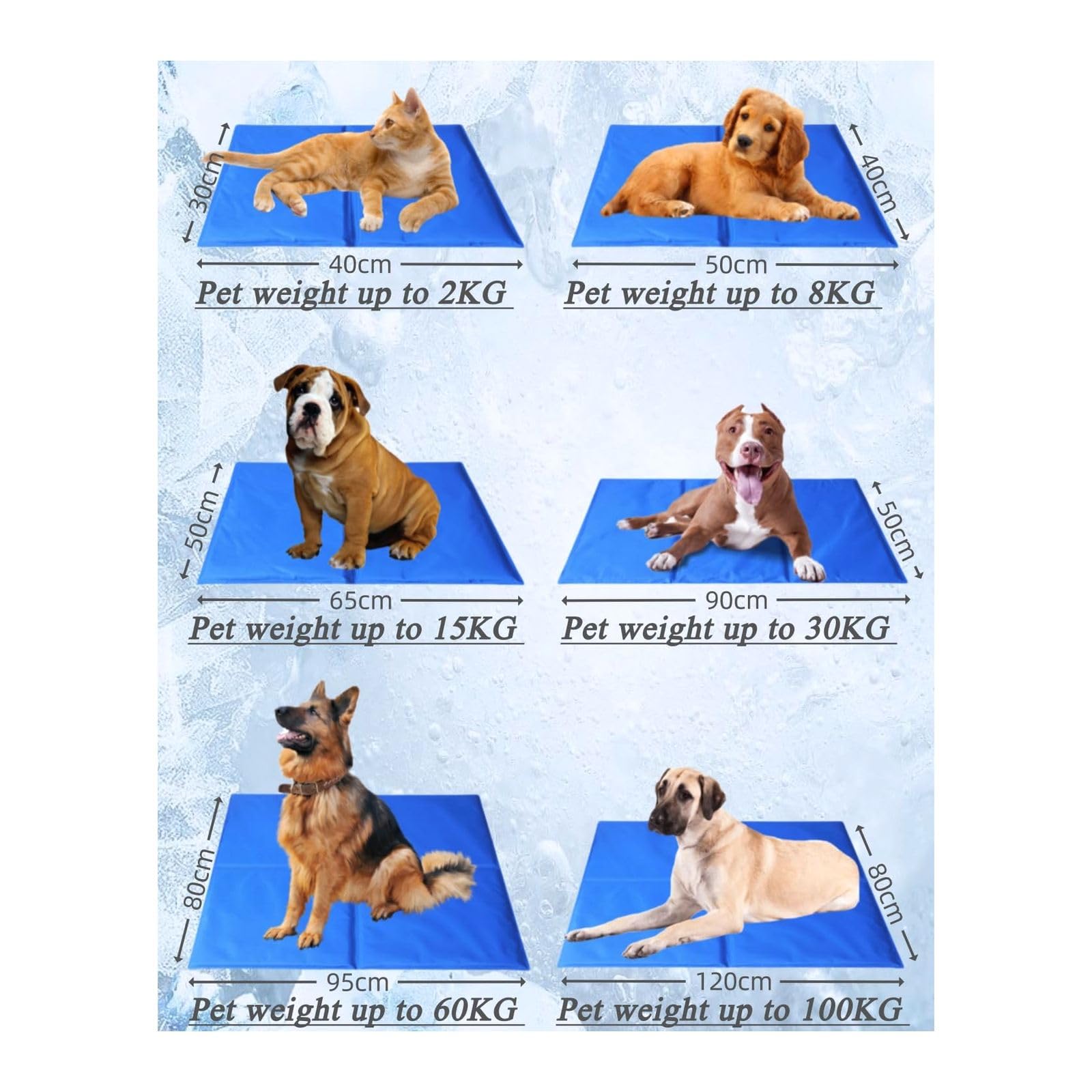 Generisch Cuscino refrigerante lavabile per animali domestici, tappetino refrigerante per cani con gel atossico, resistente ai graffi, ideale per l'estate calda (mimetico, 80 x 120 cm)