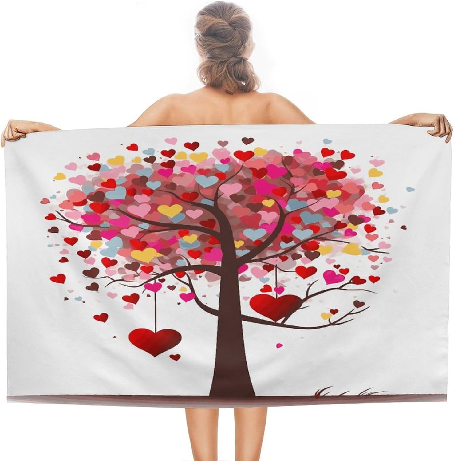 Swimming Towel, Love Colorful Tree Printed Fashion Towel,Portable Towel,Durable Towel