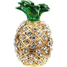 YU FENG Pineapple Trinket Box, Crystal Jeweled Jewelry Ring Holder Box