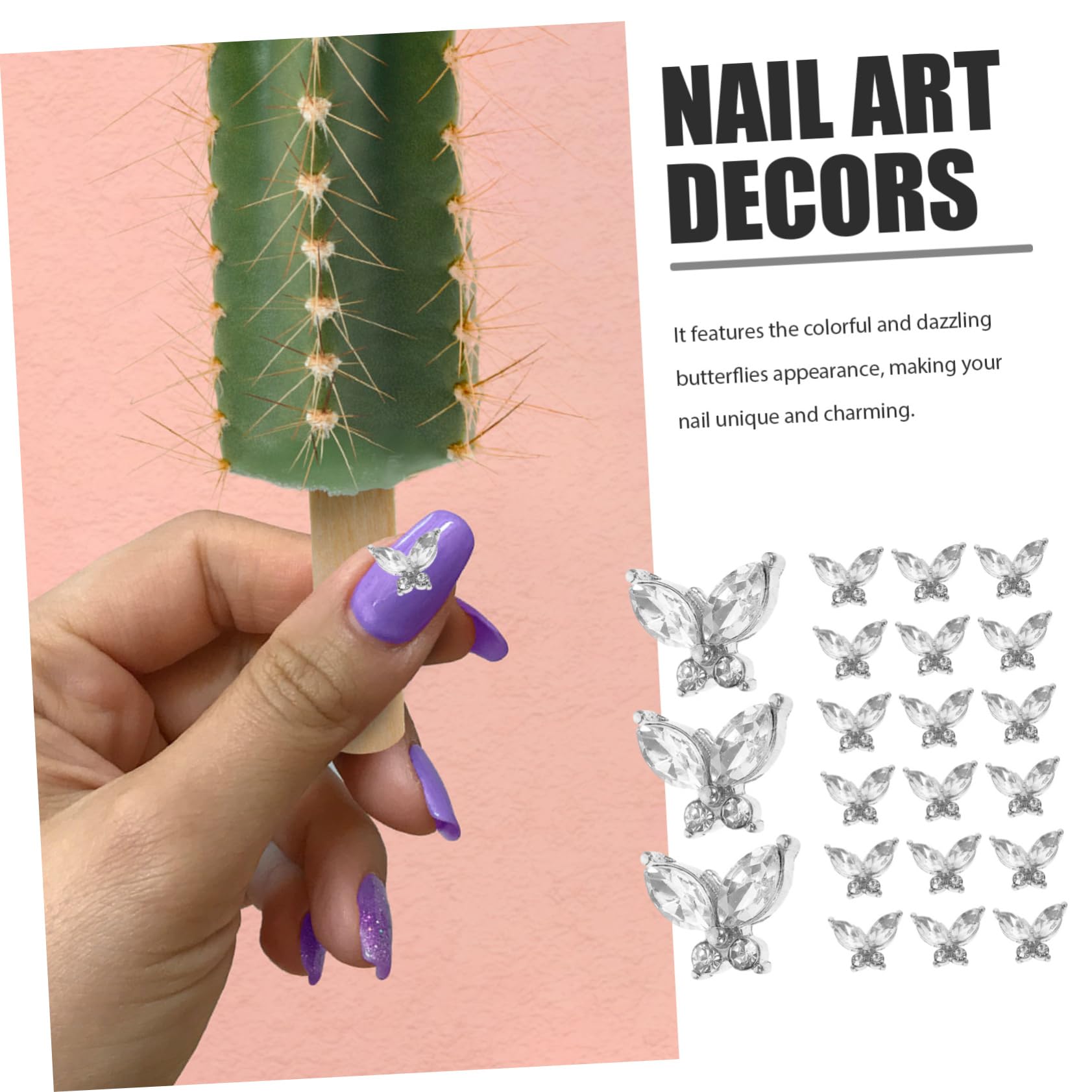 FRCOLOR 100pezzi Charm Per Unghie Decorazioni Per Nail Art Per e Ragazze Per Festivi e Cerimonie Resistente e Facile Usare