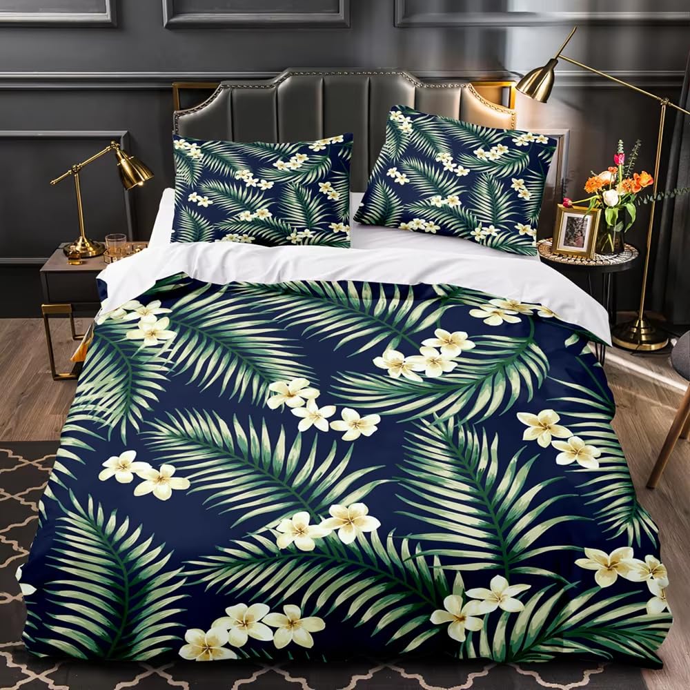 Housse de couette tropicale 135x200 verte : fini le linge froissé et terne dans votre lit