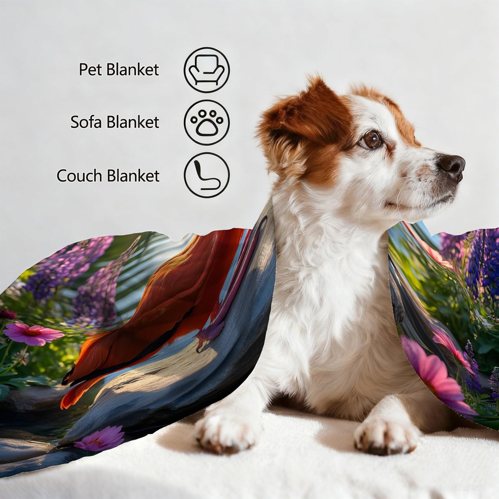 Koc Fioletowy Kwiatowy Koce Ibis Czerwony Koc Łóżko Pojedyncze Ciepłe, Miękkie Koce Sofa Puszysty Flanelowy 180 x 200 cm Na Wszystkie Pory Roku