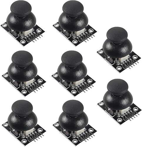 Diitao 8PCS Joystick Breakout Module,Game Controller Replacement Joystick Analog Thumb Stick,XY Dual-axis Joystick Breakout Module with 60pin 20cm Multicolored Breadboard Jumper Wires Kit