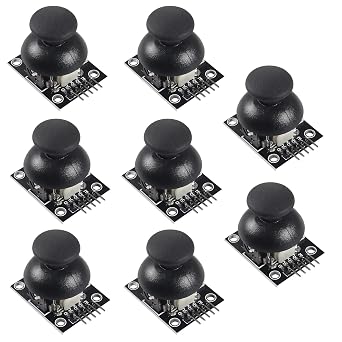 Diitao 8PCS Joystick Breakout Module,Game Controller Replacement Joystick Analog Thumb Stick,XY Dual-axis Joystick Breakout Module with 60pin 20cm Multicolored Breadboard Jumper Wires Kit