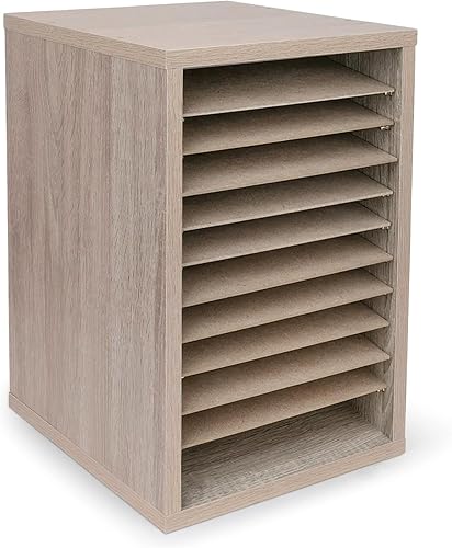 AdirOffice Buzón de correo para aula, organizador de correo de madera con 11 compartimentos, almacenamiento de papel de construcción, clasificador