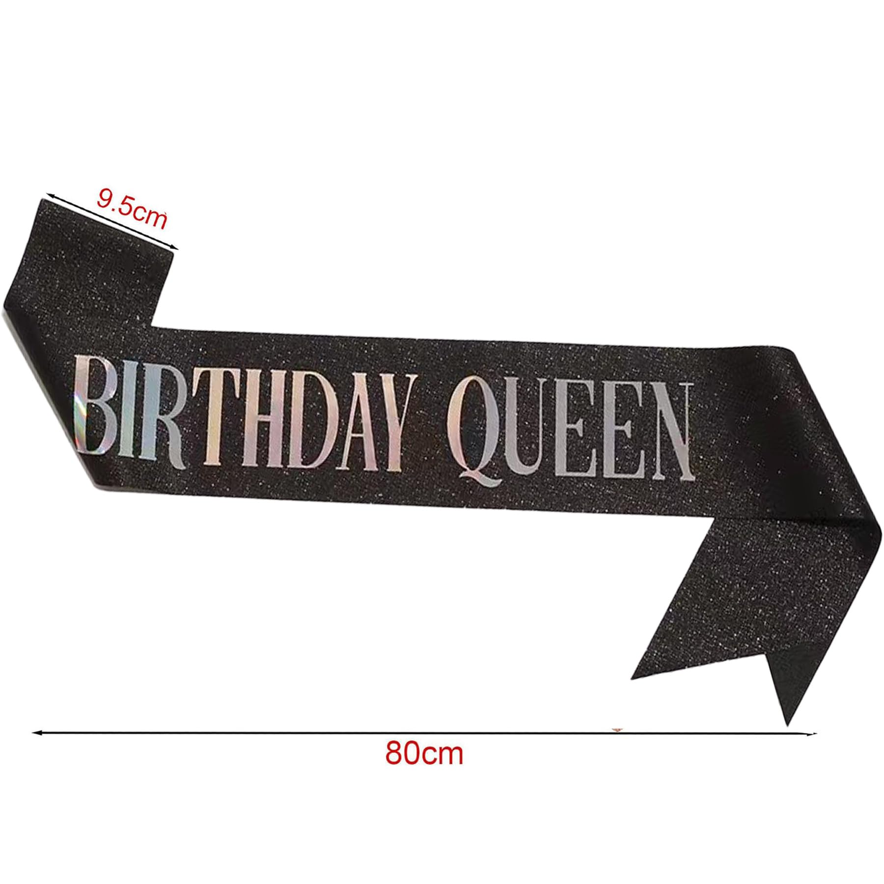 Zestaw 2 bransoletek urodzinowych do włosów i szarfa z motywem "Birthday" Queen, czarna opaska na czoło z gwiazdami, prezent dla kobiet